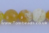 CAB966 15.5 inches 6mm faceted round fire crackle agate beads