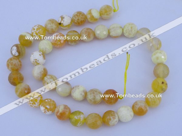 CAB966 15.5 inches 6mm faceted round fire crackle agate beads