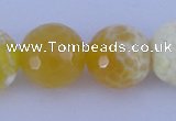 CAB969 15.5 inches 12mm faceted round fire crackle agate beads