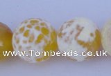 CAB970 15.5 inches 14mm faceted round fire crackle agate beads