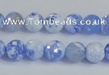 CAB972 15.5 inches 6mm faceted round fire crackle agate beads