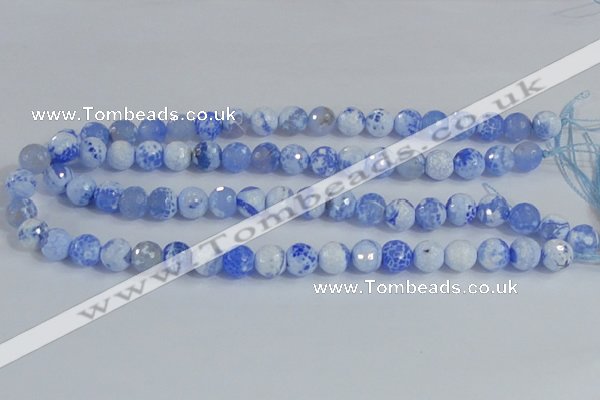 CAB972 15.5 inches 6mm faceted round fire crackle agate beads