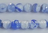 CAB973 15.5 inches 8mm faceted round fire crackle agate beads