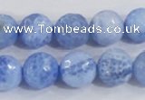 CAB974 15.5 inches 12mm faceted round fire crackle agate beads