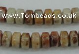 CAB975 15.5 inches 6*10mm rondelle Morocco agate beads wholesale