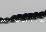 CAB980 15.5 inches 8mm flat round black agate gemstone beads wholesale