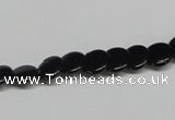 CAB980 15.5 inches 8mm flat round black agate gemstone beads wholesale