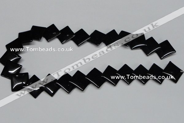 CAB985 15.5 inches 18*18mm rhombic black agate gemstone beads wholesale