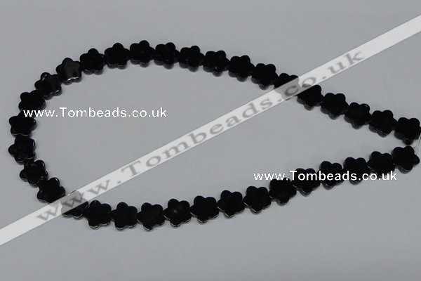 CAB988 15.5 inches 12*12mm star black agate gemstone beads wholesale