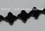 CAB989 15.5 inches 14*14mm flower black agate gemstone beads wholesale