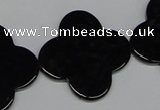 CAB991 15.5 inches 30*30mm flower black agate gemstone beads wholesale