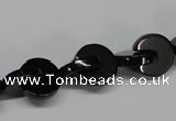 CAB994 15.5 inches 12*12mm curved moon black agate gemstone beads