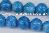 CAB999 15.5 inches 12mm round blue crazy lace agate beads