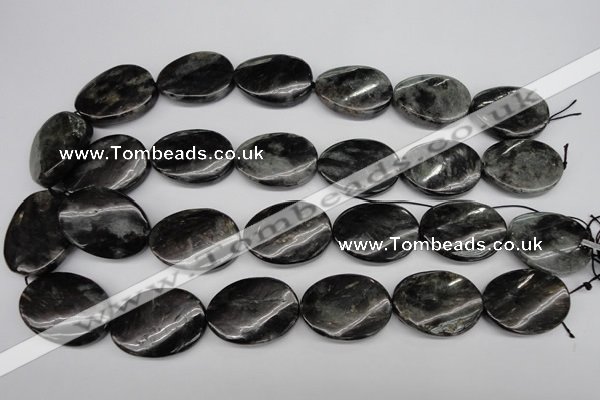 CAE110 15.5 inches 22*30mm twisted oval astrophyllite beads wholesale