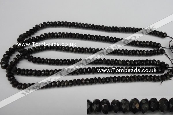 CAE32 15.5 inches 4*8mm faceted rondelle astrophyllite beads wholesale