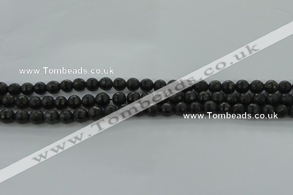 CAE35 15.5 inches 6mm faceted round astrophyllite beads wholesale