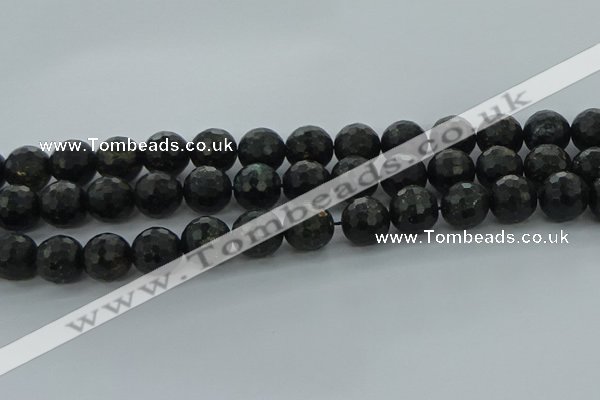 CAE39 15.5 inches 14mm faceted round astrophyllite beads wholesale