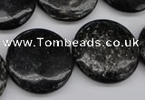 CAE49 15.5 inches 25mm flat round astrophyllite beads wholesale