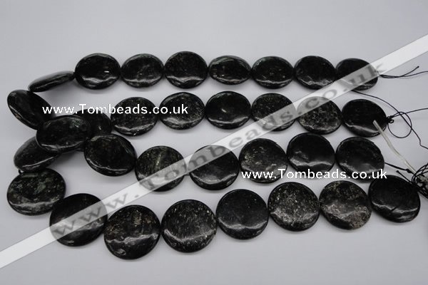 CAE49 15.5 inches 25mm flat round astrophyllite beads wholesale