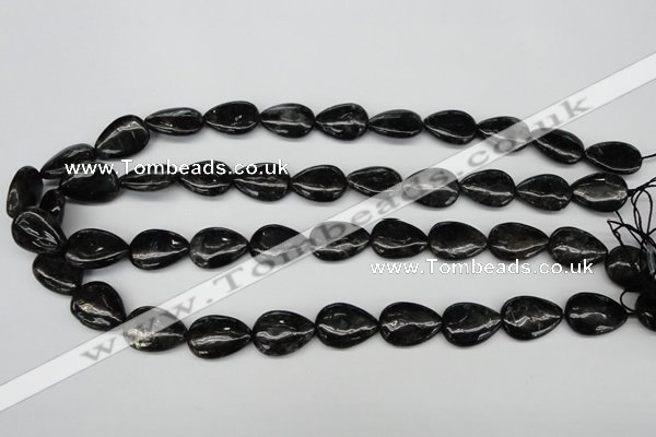 CAE68 15.5 inches 13*18mm flat teardrop astrophyllite beads wholesale