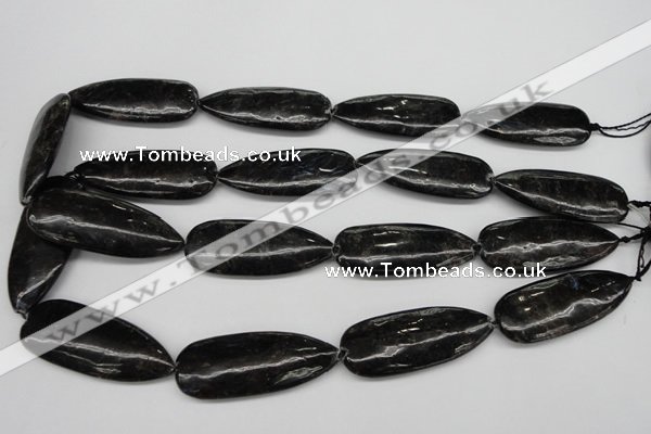 CAE72 15.5 inches 18*44mm flat teardrop astrophyllite beads wholesale