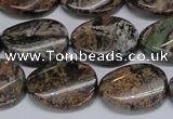 CAF135 15.5 inches 10*14mm twisted oval Africa stone beads