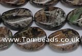 CAF136 15.5 inches 12*16mm twisted oval Africa stone beads