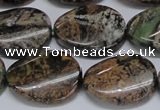 CAF138 15.5 inches 15*20mm twisted oval Africa stone beads