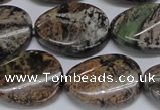 CAF139 15.5 inches 18*25mm twisted oval Africa stone beads