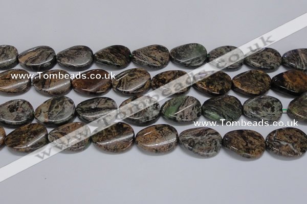 CAF140 15.5 inches 20*30mm twisted oval Africa stone beads