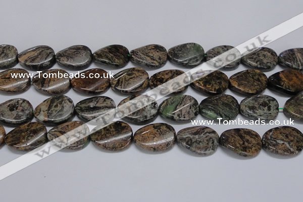 CAF140 15.5 inches 20*30mm twisted oval Africa stone beads