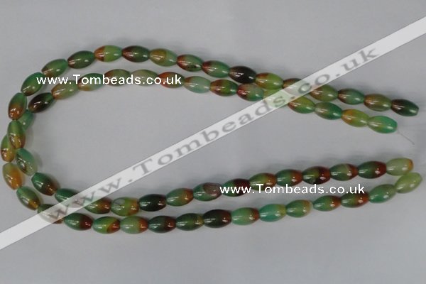 CAG1007 15.5 inches 8*12mm rice rainbow agate beads wholesale