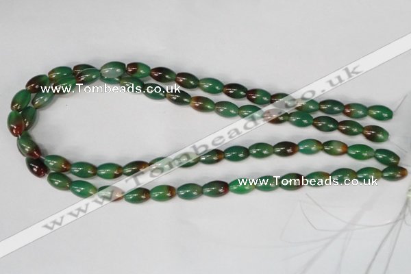 CAG1008 15.5 inches 8*12mm rice rainbow agate beads wholesale