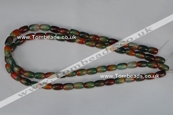 CAG1010 15.5 inches 8*12mm drum rainbow agate beads wholesale