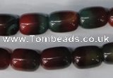 CAG1011 15.5 inches 12*14mm drum rainbow agate beads wholesale