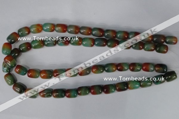 CAG1014 15.5 inches 12*14mm drum rainbow agate beads wholesale