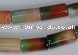 CAG1016 15.5 inches 10*20mm column rainbow agate beads