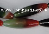 CAG1017 15.5 inches 12*40mm rice rainbow agate beads