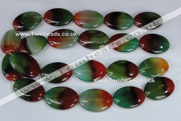 CAG1026 15.5 inches 25*35mm oval rainbow agate beads