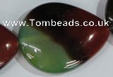 CAG1031 15.5 inches 40*50mm flat teardrop rainbow agate beads