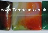 CAG1050 15.5 inches 40*40mm square rainbow agate beads