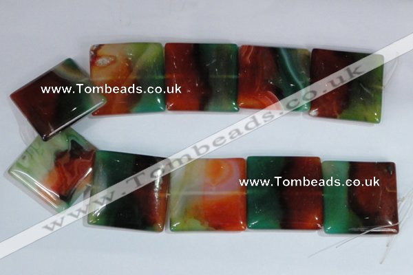 CAG1050 15.5 inches 40*40mm square rainbow agate beads