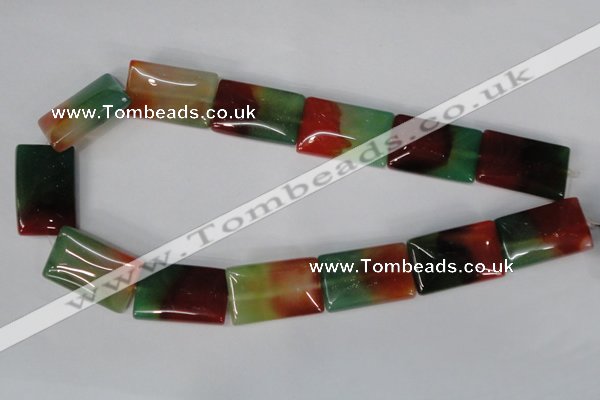 CAG1053 15.5 inches 18*25mm rectangle rainbow agate beads