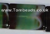 CAG1060 15.5 inches 30*40mm flat tube rainbow agate beads