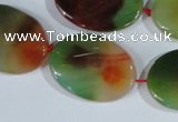 CAG1064 15.5 inches 22*30mm twisted oval rainbow agate beads