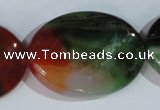 CAG1065 15.5 inches 30*40mm twisted oval rainbow agate beads