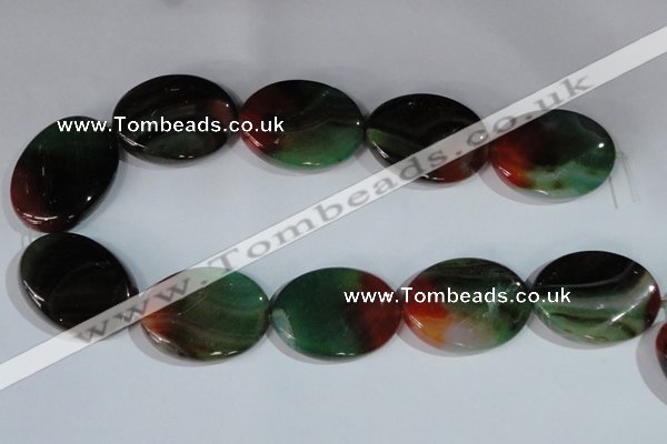 CAG1065 15.5 inches 30*40mm twisted oval rainbow agate beads