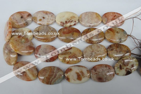 CAG1096 15.5 inches 25*35mm oval Morocco agate beads wholesale