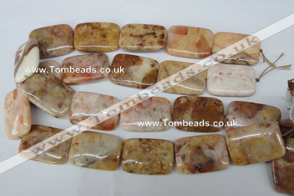 CAG1100 15.5 inches 25*35mm rectangle Morocco agate beads wholesale