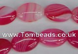 CAG1174 15.5 inches 13*18mm oval line agate gemstone beads